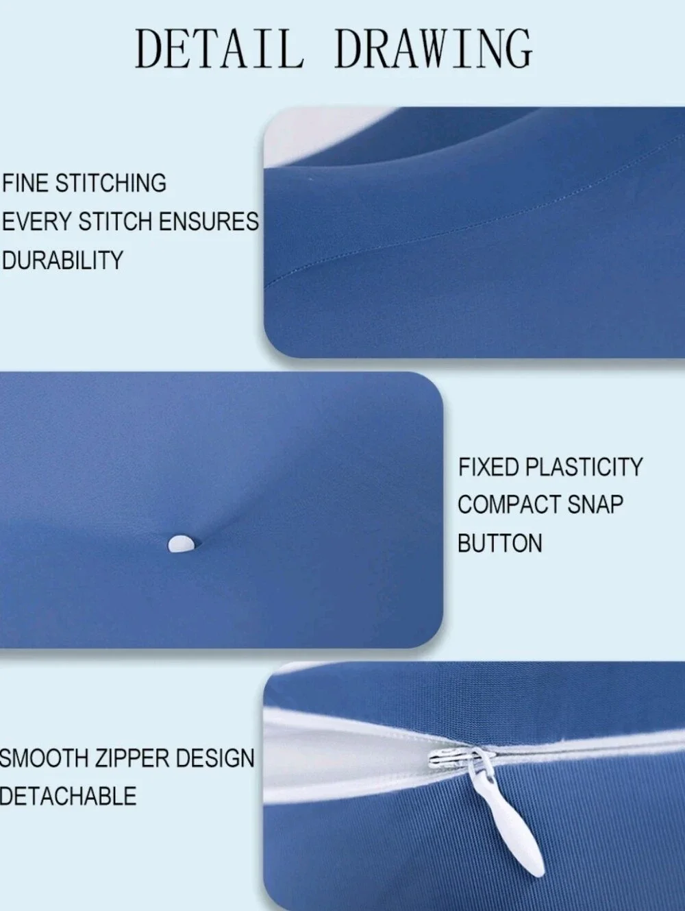 Ergonomic Memory Foam Neck & Back Pillow - Blue White